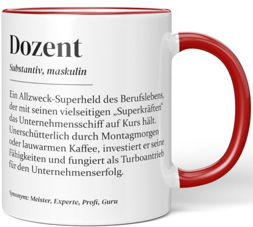 JUNIWORDS Tasse, Definition Dozent, Rot (7210063)
