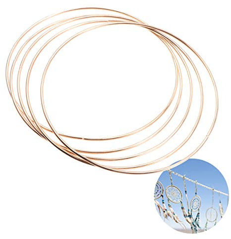 Garneck 5 STK Metall Bastelring Bastelbedarf Kranzrohlinge Blumenringe Metall Fenster Deco Reifenringe Basteln Metallringe Zum Basteln 10cm Kranz Reifen Traumfänger-Ring Runden Kunstkreis