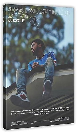 ppARK J.Cole I Rapper Album Cover Leinwand Poster Musik Drucke, Raum Ästhetische Wandkunst für die Raumdekoration von Teenagern Rahmen 16x24 Zoll