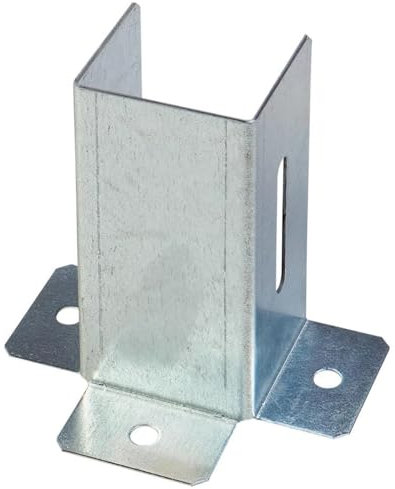 Galvanised Post Support Foot Bracket Open Shoe Heavy Duty for Fence Fixing Pack of: 4 Size: 46mm - 1.8