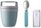 Mepal - Juego de cucharas plegables con fiambrera Ellipse - Práctico vaso para yogur y cereales - División para yogur y cereales - Apto para congelador, microondas y lavavajillas - Verde nórdico