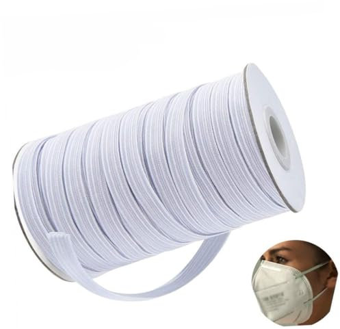 FRCOLOR Gummiband für Maske Gummibänder nähen basteln Sie elastische Schnur elastic elastikband Stretchschnur Schlüsselband Ersatzgummiband Maskenersatz Gummiband Gesichtsmaske Spule