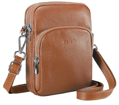 befen Echtleder Handytasche zum Umhängen, RFID-Blockierung Handy Umhängetasche Damen Leder, Handytasche mit Geldbörse zum Umhängen, Crossbody Bag mit Verstellbar Schultergurt