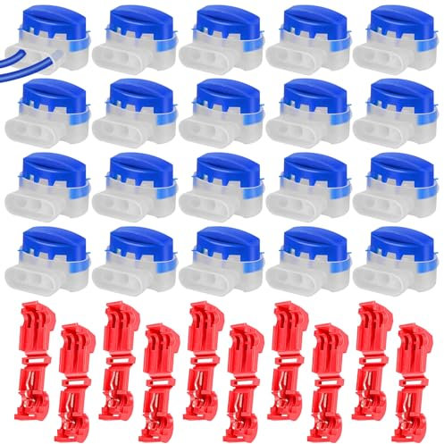 30 Pezzi Connettori per Cavi per Robot Tosaerba, Connessioni per Cavi Elettrici, Morsetti per Cavi, Cavo Connettore con Gel con Connettori Terminali, per Giardino Outdoor Rasaerba Robot Tosaerba