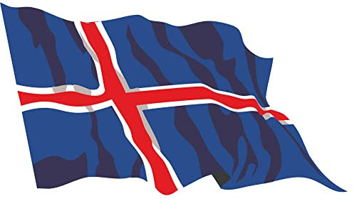 Autoaufkleber - Aufkleber Fahne - Iceland - Island 50 cm farbig - bunt - wehend - Tuning - Heckscheibe - Beschriftung