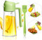 Nenkarn 2 in 1 Oil Sprayer Bottle, 470ml Olive Oil Dispenser with Silicone Brush for Air Fryer, Salad, Frying, BBQ (Green)
