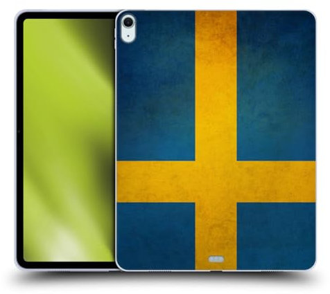 Head Case Designs Sweden Swedish Sverige Flag Vintage Fahnen Soft Gel Handyhülle Hülle kompatibel mit Apple iPad Air 13 2024
