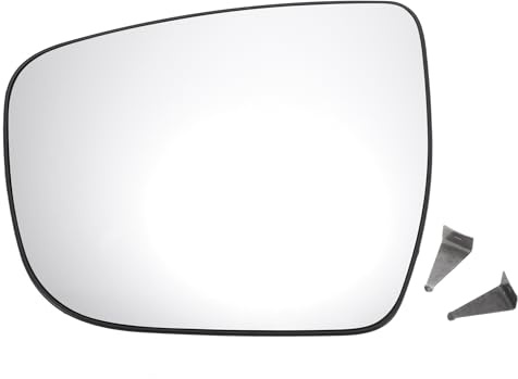 A ABSOPRO Espejo Retrovisor Izquierdo Para Nissan Qashqai J11 X-Trail 14-20 | Cristal Real, Blanco, Convexo, Calefactado, Eléctrico, 2 Pines, Oe:963664Ea1A, Diagonal 19Cm