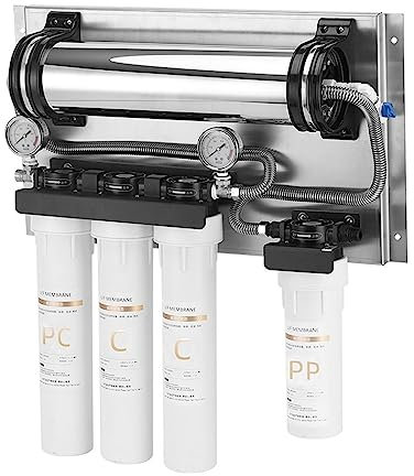 Filtro de agua debajo del fregadero, Purificador de agua comercial Filtro de membrana de ultrafiltración de 5 etapas, sistemas de agua Máquina de filtro de agua UF de acero inoxidable 304 para cocina,