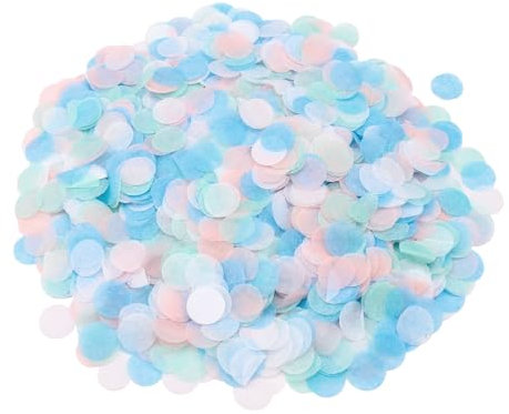 GoldRock Konfetti Hochzeit, 6000 Stk Streudeko Bunt, Tischdeko Geburtstag Blau Rosa, Konfettikanone Papier, Confetti für Karneval, Baby Shower Deko, Gender Reveal
