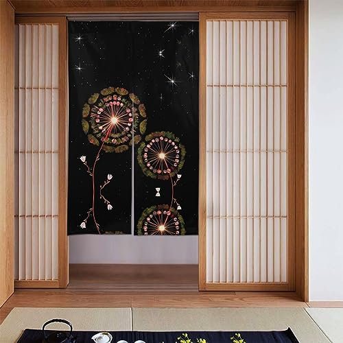 WZYWHJ Starry Pusteblume Muster Vorhänge - Vielseitige Raumteiler für Zuhause, Büro, Küche, Bad - Stilvoller und funktionaler Vorhang 86,4 x 142,2 cm