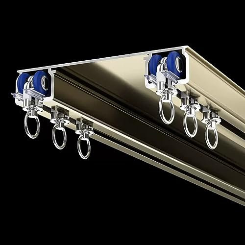 Outdoor Gazebo Curtain Dual Tracks, Ceiling Mount Track Curtain Rod For Garage/Studio Apartment/Shower Room, Curtain Rail With Hooks & Accessories,2m/6.5ft