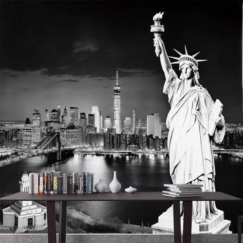 Statue of Liberty New York Photo Mural, 150 x 105 cm Removable Waterproof Duty Designer Wallpaper for Living Room Bedroom Children's Room Wall Mural