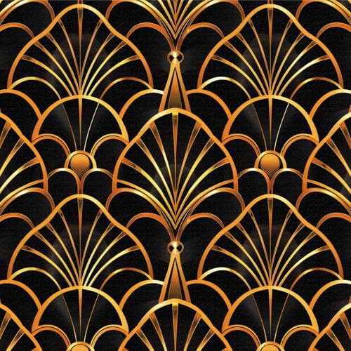 Papel Pintado Geométrico Dorado y Negro, 44 x 600 cm Abstracto Papel Pintado Negro y Dorado Rayas Geométrico Moderno Vinilo Adhesivo para Muebles,Armarios,Libreria,Sala de Estar, Dormitorio,Baño