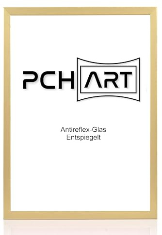 PCH[art] Bilderrahmen 'New Malmø - Anti-Reflex' | Farbe: Gold | Größe: 60x90 | eleganter Frame für Ihre Fotos und Motive