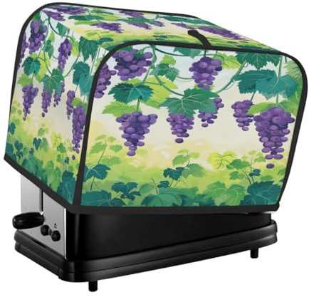 Copertura per tostapane 2 fette copertura per tostapane viola uva verde foglie resistenti alle macchie Cucina Piccolo Elettrodomestico Copertura lavabile in lavatrice Regalo da donna