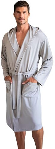 o-day Peignoir en Microfibre pour Homme et Femme, Gris, XL