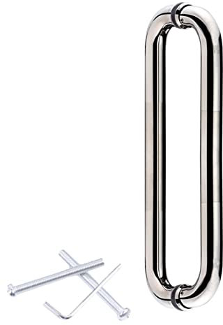Poignée de porte battante en forme de miroir mat, poignée de porte de douche polie miroir, poignées de porte en acier inoxydable brossé, barre d'appui pour portes en bois et verre (une couleur 60 cm