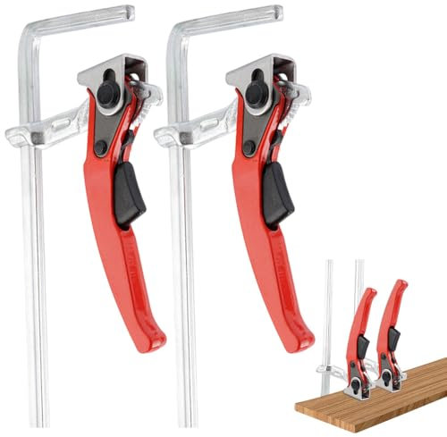 Rppiup Hebelzwinge, 2 Stück Ganzstahl Tischzwinge mit Hebelgriff, Einhandzwinge, Klemmzwingen Schnellspanner Zwinge mit 160mm Kapazität und 60mm Kehlentiefe zum Schleifen, Schneiden