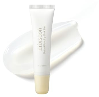mixsoon Natural Bean Lip Mask Balm - Hydrated Lips, Softening, Fermented Bean and Shea Butter, Vegan Formula for Smooth Lip Balm 11g / 0.37 fl. oz. Korean Glass Skin Care