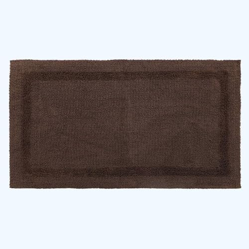 Homescapes Premium Badematte braun, Badvorleger 50x80 cm, Badteppich Baumwolle mit Wende-Design