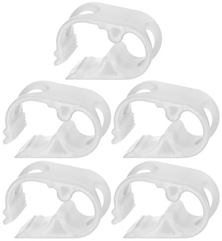 M METERXITY 5-Pack Adjustable Plastic Tubing Clamps 1/8-1/4 Inch Water Flow Control Tube Clip Adjustment Hose Pipe Clips for Beer Bottle/Plumbing/Instruments/Equipment [White]
