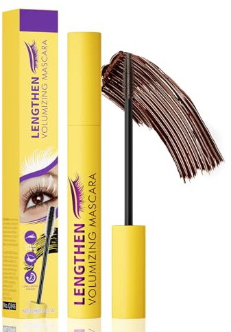 Waterproof Mascara, dreidimensional, geschwungene Wirkung, Mascara, braun, wasserfest, Anwendung ohne Bündel, ideal für tägliches und spezielles Make-up, 10 ml (Braun)