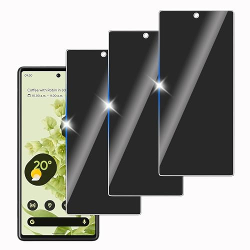 KELINAN 3 pièces Verre Trempé Anti-Espion pour Google Pixel 6, Protection Écran Vitre Protecteur Protege Sans Bulles, Dureté 9H, Facile à Installer,Anti Rayures
