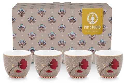 Pip Studio Blooming Tales Fantasy Khaki Eierbecher 5cm Set4