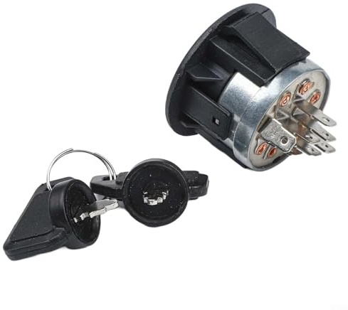 7-Terminal Rasenmäher-Zündschalter für Modell 01588300 - Metall-Starterschlüsselschalter mit stabilem elektrischem Anschluss, einfache DIY-Installation, geeignet für 430-406 Geräte