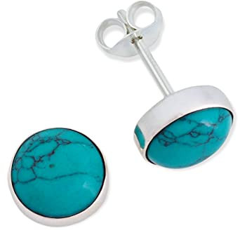 Ohrstecker 925 Silber Türkis Edelstein Ohrringe echt Silber Damen Sterling Silber Stecker Geschenk(MOS-059-15)