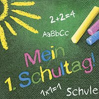 Servietten (2er Set / 40Stück) 3-lagig 33x33cm Schulanfang Einschulung (Mein erster Schultag)