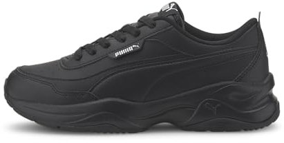PUMA Women's Cilia Mode Sneakers, Black Black Silver 01, 3.5 UK