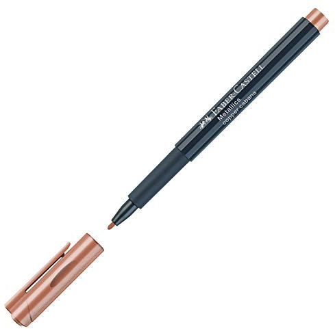 Faber-Castell 160752 - Marqueur Metallics avec pointe en fibre, largeur de trait 1,5 mm, convient à de nombreuses surfaces, avec effet métallique Copper cobana en bronze