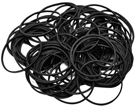 100Pcs Black Elastic Rubber Bands for Tattoo Accessories, Prevent Needle Movement, Durable and Flexible Bungee Supplies
