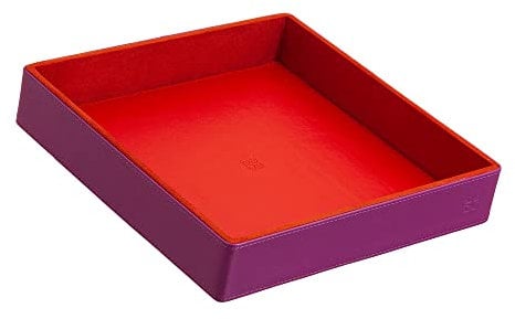 DUDU Taschenleerer aus Leder Bunt Design für den Eingang Ablageschale mit Geschenkbox Fuchsia