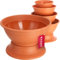 KADAX Flower Bowl con base, buccia di piantagione di plastica resistente alle intemperie, guscio a sfera per crisantemi, violace, vaso di fiori (⌀29,5 cm, terra)