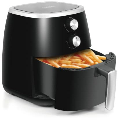 ROYALTY LINE, Friteuse à Air Chaud XXL 5L 1500W Noir RLAF15008822, Technologie de Circulation d'Air, Réglage Température 80-220°C, Panier Amovible, Facile à Nettoyer, Air Fryer