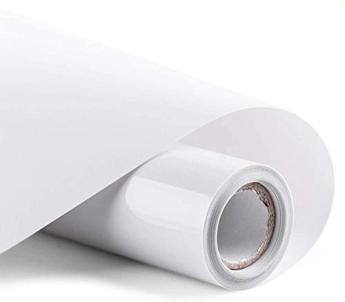wintfarm Weiß Plotterfolie Textil,30.5×400cm Transferfolie Plotter Vinylfolie Plotter Flexfolie für Cricut,Plotterfolie Vinyl,Bügelfolie für Textilien Transferfolie zum Aufbügeln für DIY T-Shirt