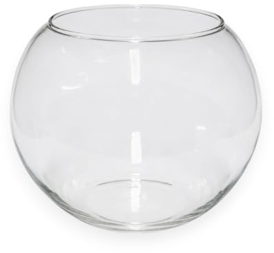 KORAT Vaso Boccia in Vetro Trasparente Design Rotondo Elegante per Fiori, Candele, Piante o Decorazioni Disponibile in 4 Dimensioni (16-20-25-30 cm) Ideale per Casa, Eventi (Ø 20 cm - 16x20x20 cm)