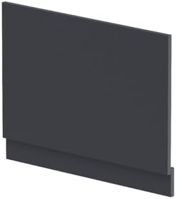 nuie BPR1412 Modern Bathroom Straight Bath End Panel and Plinth, 560 x 730 x 36mm, Satin Anthracite