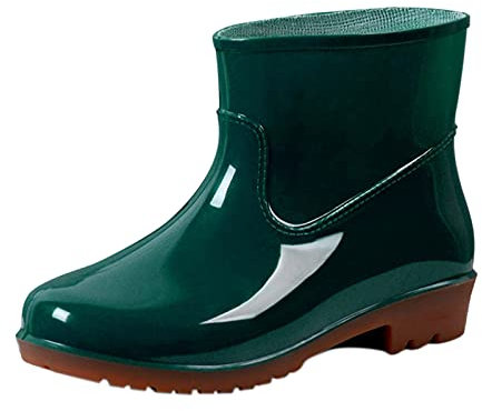 Stivali di gomma da donna con imbottitura alta, corti, impermeabili, imbottiti, imbottiti, termici, semi-alti, antiscivolo, in gomma