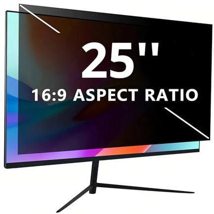 25 Inch Computer Privacy Screen Filter, 16:9 Computer Anti Scratch Protector, Blue Light and Anti Glare Filter Eye Protection Filter, Computer Monitor Privacy Shield