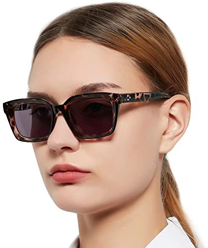 OCCI CHIARI Sun Reading Glasses 2.5 for Women, Thick Frame Sunglasses Block U V400, Sunny Readers Spring Hinge (Brown Tortoise,250)
