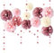 Partydekoration Pompons 15 Stück Rosa Weiß Seidenpapier Pompons Deko mit Tissue Papier Pom Poms und Dots Papier Girlande für Hochzeit Abschlussball Babyparty Geburtstag