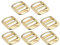 Uxcell Metal Ladder Buckle Slider Tri-Glider Metal Adjustable Buckles, 8pcs 25mm(1) Inner Width for Webbing Backpack Strap, Gold Tone