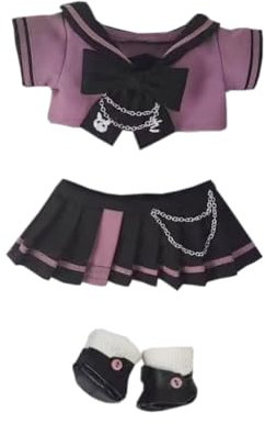 niannyyhouse 20cm Puppe Kleidung Shirts Röcke Schuhe Student Anzug 8 Plüsch Puppe Dress Up Zubehör, Schwarz