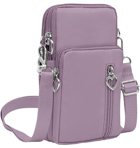 BIAOTIE Kleine Umhängetasche für Damen, Reisetasche, Umhängetasche, Handy-Geldbörse mit verstellbarem Riemen, Pinkish Purple, Small
