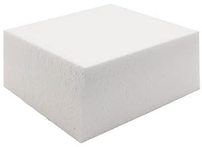 FESTA WOW Festawow Basi quadrate in polistirolo Ideali per Realizzare Torte a Piani, Base Quadrata per Torta, Dischi per Cake Design in polistirolo per Party e Eventi (H 15 Cm, 30 x 30 Cm)