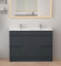 Robanmoa 1200mm Freestanding Bathroom Vanity Unit with Basin, Large Bathroom Storage Cabinets Waterproof Ceramic Sink Double Wash Basin Bowls 2-Drawer Floor Standing Cabinet Vanity Units